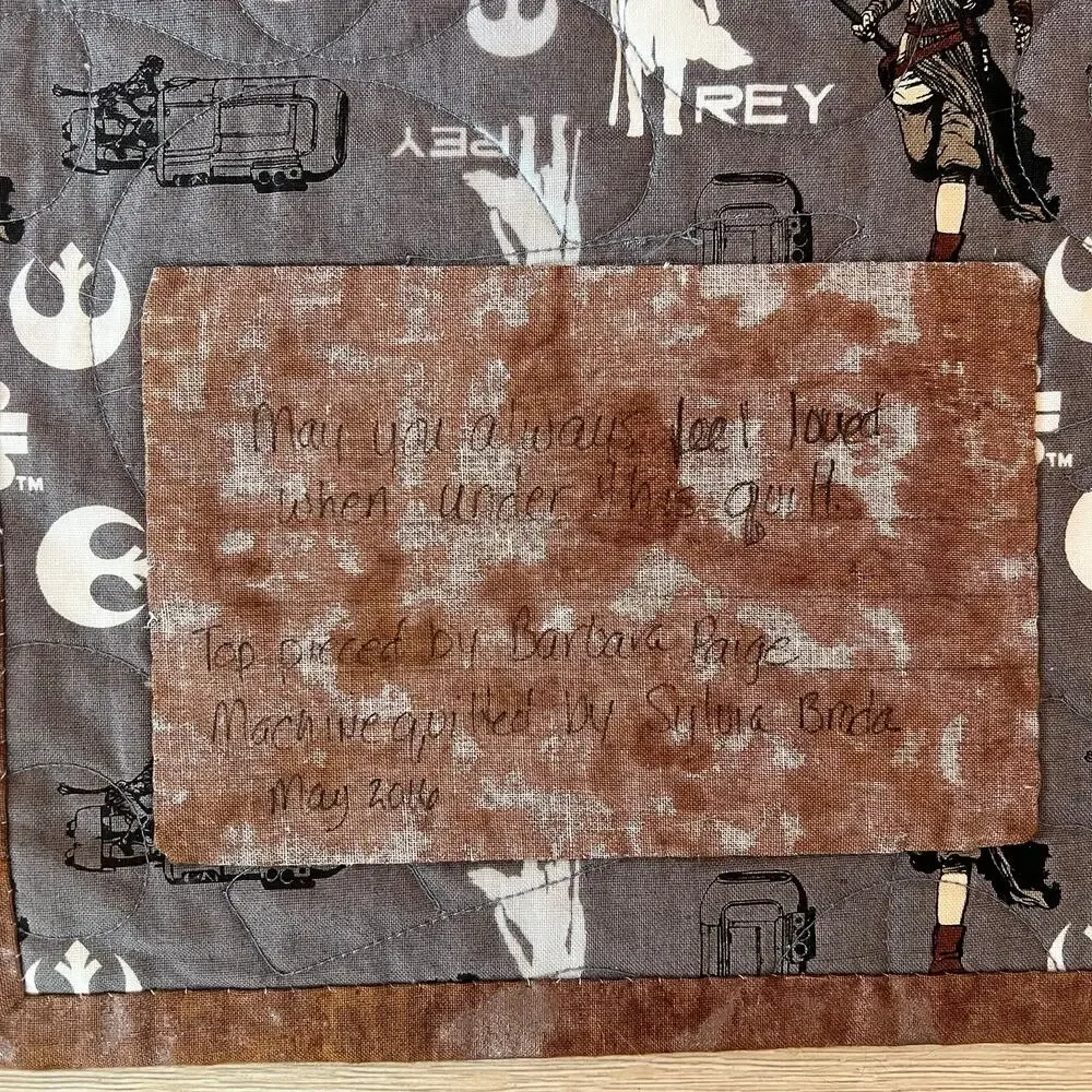 Handmade Quilt 56x64 STAR WARS Rey 